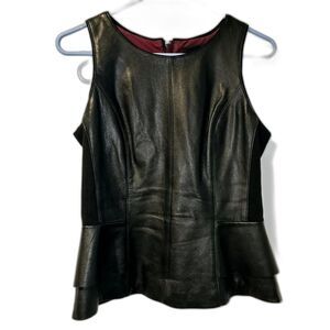 White House Black Market Leather Bodice Top Size 4
